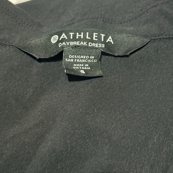 Athleta Daybreak Lightweight Midi Dress Womens Small Black Athleisure Relaxed - Picture 3 of 6
